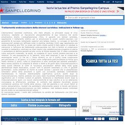 Tesi - Laurea liv.II (specialistica) - Trattamento endovascolare della stenosi carotidea: indicazioni e follow-up.
