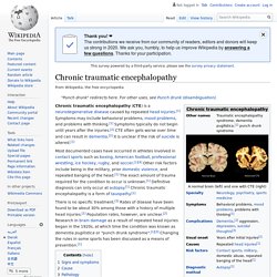 Chronic traumatic encephalopathy