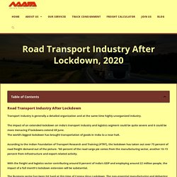 Traumatized Road Transport Industry After Lockdown, 2020 - Navata