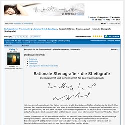 Kurzschrift für das Traumtagebuch - rationelle Stenografie (Stiefografie)