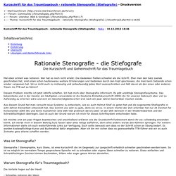Kurzschrift für das Traumtagebuch - rationelle Stenografie (Stiefografie) - Druckversion