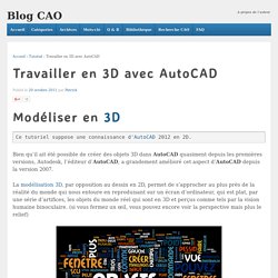 Travailler en 3D avec AutoCAD
