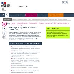 Travailler à l’étranger > Echange de poste « France - Québec »