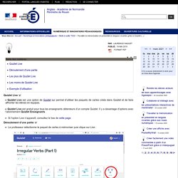 Académie de Normandie Périmètre de Rouen - Travailler la mémorisation en présentiel en langues vivantes grâce à Quizlet Live