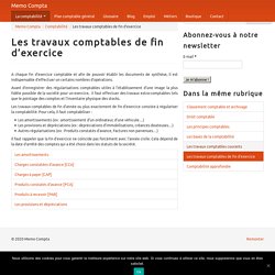 Les travaux comptables de fin d’exercice