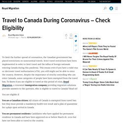 Travel to Canada During Coronavirus – Check Eligibility