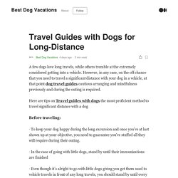 Travel Guides with Dogs for Long-Distance