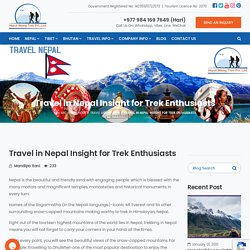 Travel in Nepal Insight for Trek Enthusiasts