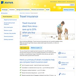 Aviva - Travel Insurance Quotes from just £12*