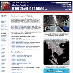 Train times & fares from Bangkok to Chiang Mai, Ko Samui, Phuket, Nong Kai etc.