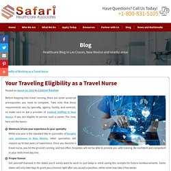 Your Traveling Eligibility as a Travel Nurse
