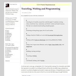 Traveling, Writing and Programming