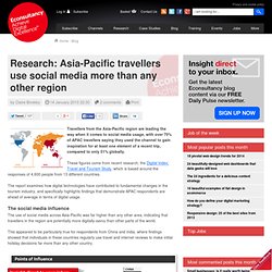 Research: Asia-Pacific travellers use social media more than any other region