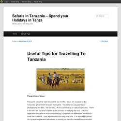 Useful Tips for Travelling To Tanzania