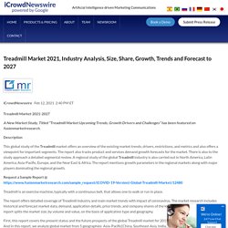 Treadmill Market 2021, Industry Analysis, Size, Share, Growth, Trends and Forecast to 2027