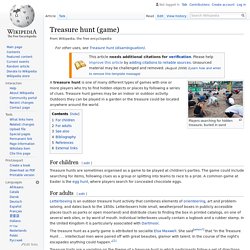 Treasure hunt (game) - Wikipedia