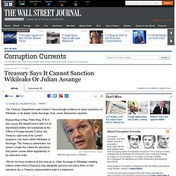 Treasury Says It Cannot Sanction Wikileaks Or Julian Assange - Corruption Currents