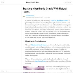 Treating Myasthenia Gravis With Natural Herbs