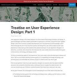 Treatise on User Experience Design: Part 1