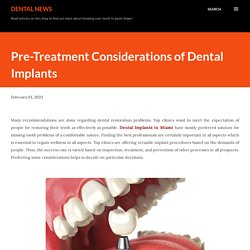 Pre-Treatment Considerations of Dental Implants