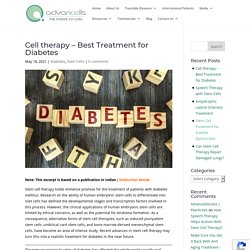 Cell therapy – Best Treatment for Diabetes
