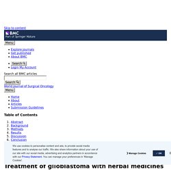 Treatment of glioblastoma with herbal medicines