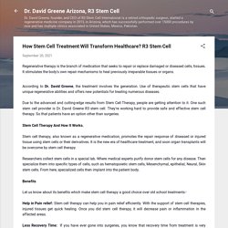 How Stem Cell Treatment Will Transform Healthcare? R3 Stem Cell