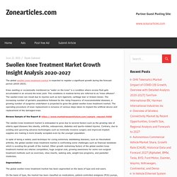 Swollen Knee Treatment Market Growth Insight Analysis 2020-2027 – Zonearticles.com
