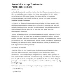 Remedial Massage Treatments