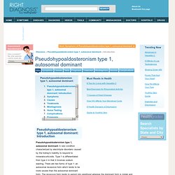 Pseudohypoaldosteronism type 1, autosomal dominant Symptoms, Diagnosis, Treatments and Causes