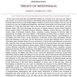 Treaty of Westphalia, 1648