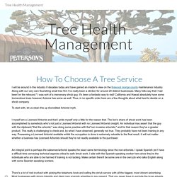 Tree Health Management