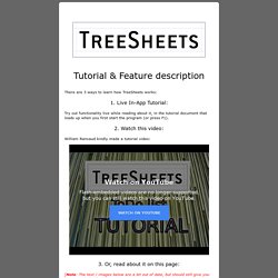 TreeSheets Tutorial