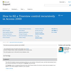 Comment remplir un contrôle TreeView de manière récursive dans Access 2000