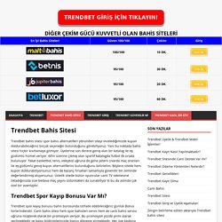 Trendbet Bahis Sitesi - Trendbet Giriş ve Promosyonları