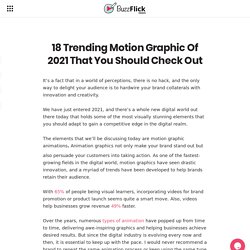 18 Trending Motion Graphic Of 2021 That You Should Check Out