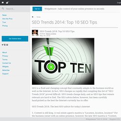 SEO Trends 2014: Top 10 SEO Tips