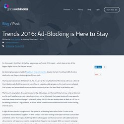 Trends 2016: Ad-Blocking is Here to Stay