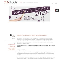 Top 9 SEO Trends in 2020 You Need to Know About