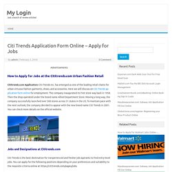 Citi Trends Application Form Online - Apply for Jobs