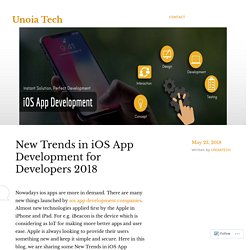 New Trends in iOS App Development for Developers 2018