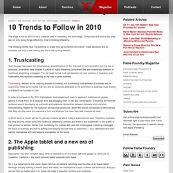 10 Trends to Follow in 2010