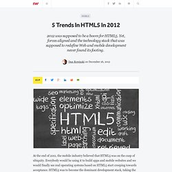 5 Trends In HTML5 In 2012