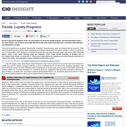 Trends: Loyalty Programs - Special Reports