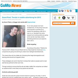 Guest Post: Trends in mobile advertising for 2013 GoMo News