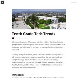 Tenth Grade Tech Trends — Product Design