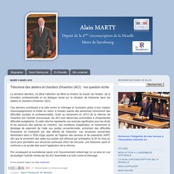 Alain MARTY: Trésorerie des ateliers et chantiers d'insertion (ACI) : ma question écrite