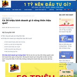 Có 50 triệu kinh doanh gì ở nông thôn hiệu quả và sinh lời