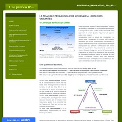 Le triangle pédagogique de Houssaye - Une prof en IP...