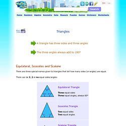 Triangles - Equilateral, Isosceles and Scalene